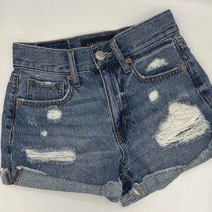 Aeropostale  Mom Shorts Micro Mini Denim Shorts Daisy Dukes Distressed  Y2K 2000